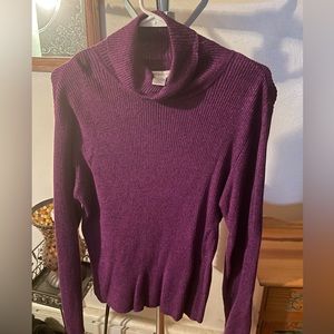 Plum colored, glittery, sweater turtleneck